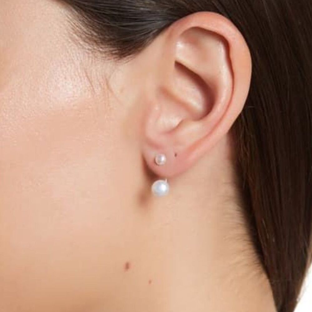 Adornia Sterling Silver Freshwater Pearl Earrings Minimalist Jewelry Bridal